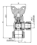 200 Psi 1/2 인치 OEM/ODM 15mm 크롬 접착각 밸브 / 뜨거운 물 각 밸브